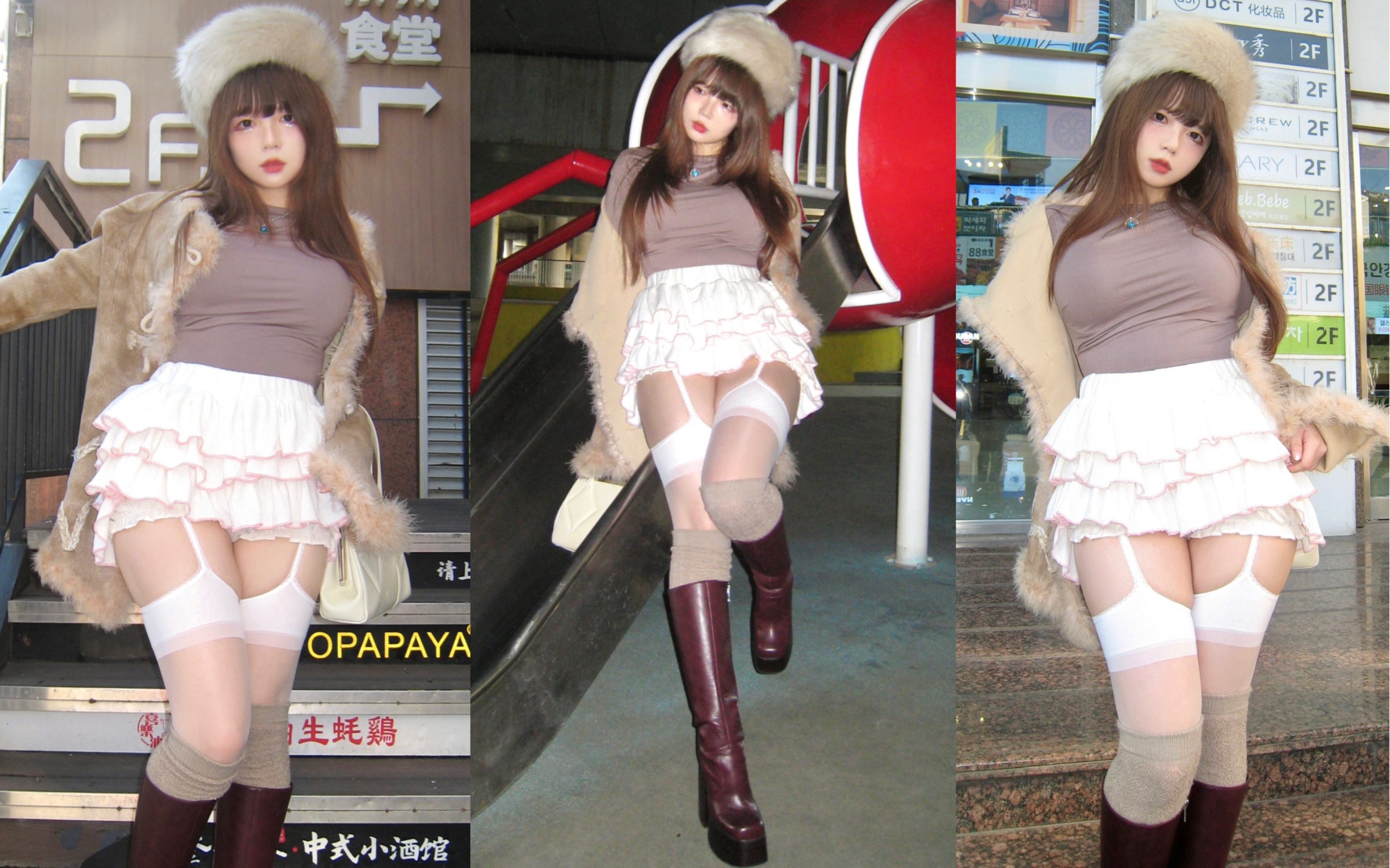 Korean shopping with meat legged hotties! Winter can be cheerful! ☆ Microfat Wear VLOG