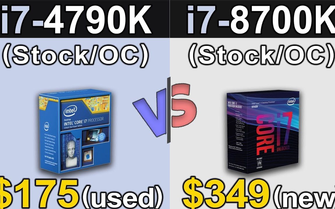 四代i7与八代i7对比 i74790K vs i78700K  New Games Benchmarks哔哩哔哩bilibili