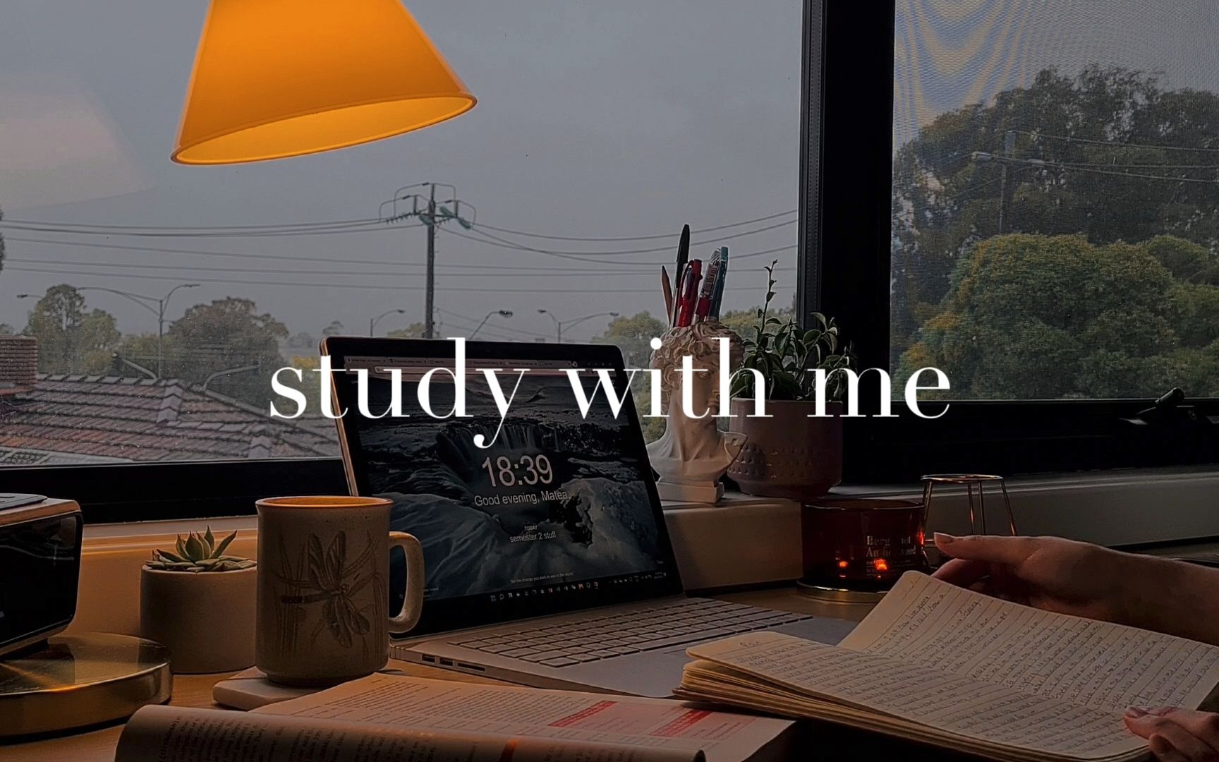 study with me | 雨天窗边自习室 | 1小时实时沉浸式陪伴学习 | 雨声背景音 | 下雨天的高效独处时刻 | 治愈白噪音