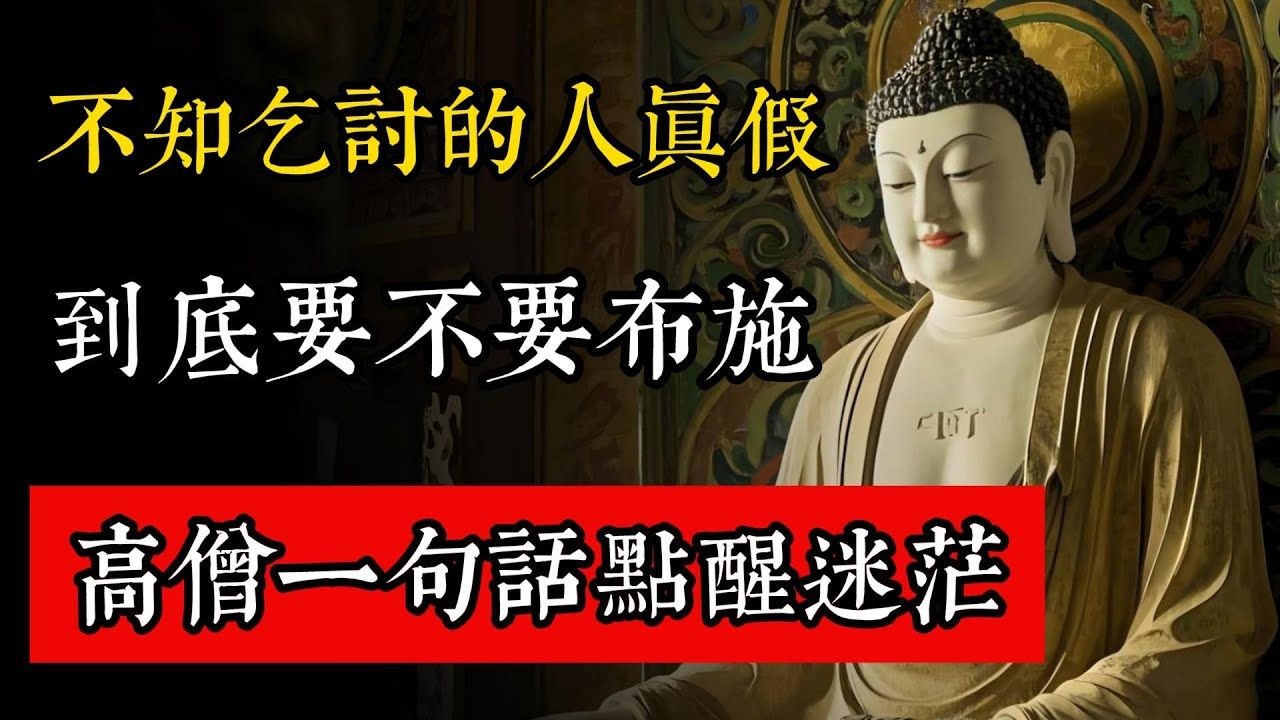 不知乞討的人真假，到底要不要布施，高僧一句話點醒迷茫！#佛教 #佛家 #佛法 #佛學知識 #佛學智慧 #修心修行 #佛教文化 #禪悟人生 #傳統文化