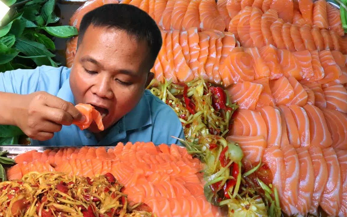 【开箱泰国】食量惊人！生吞一公斤三文鱼