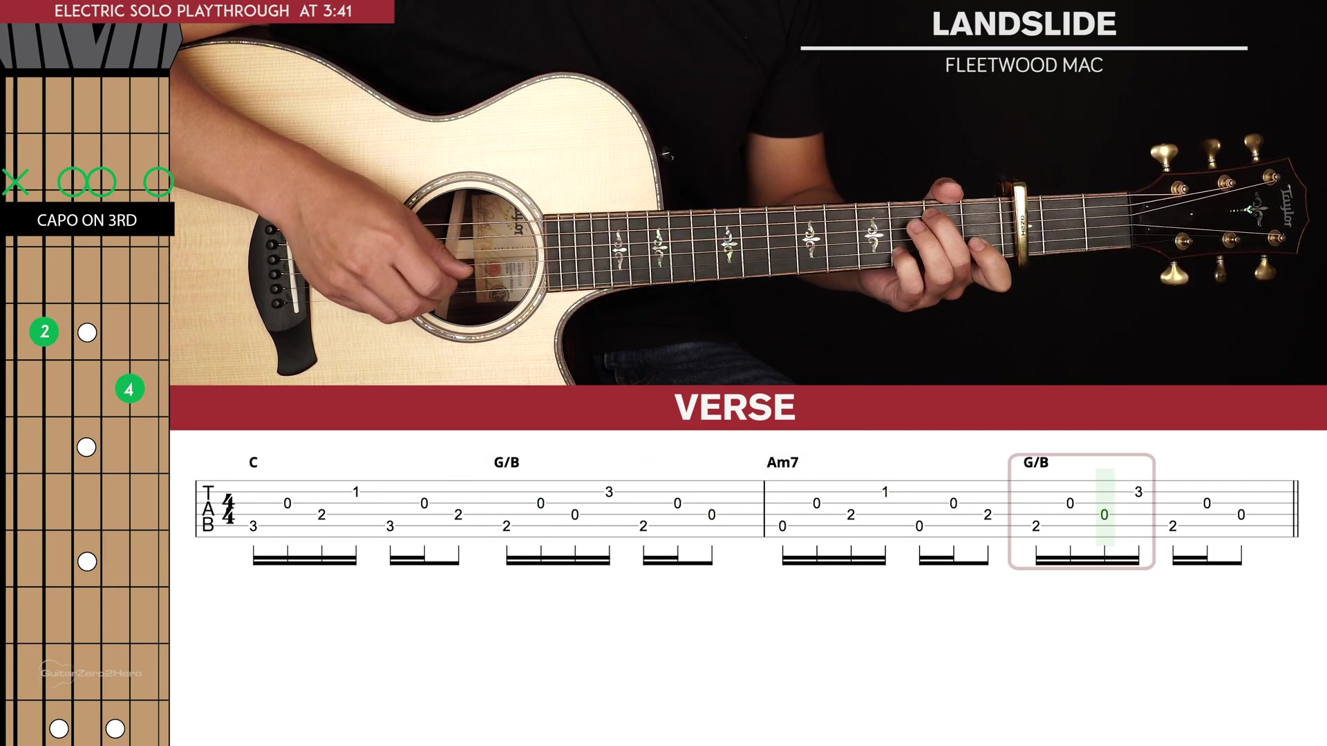 Landslide Guitar Cover Fleetwood Mac |Tabs + Chords|