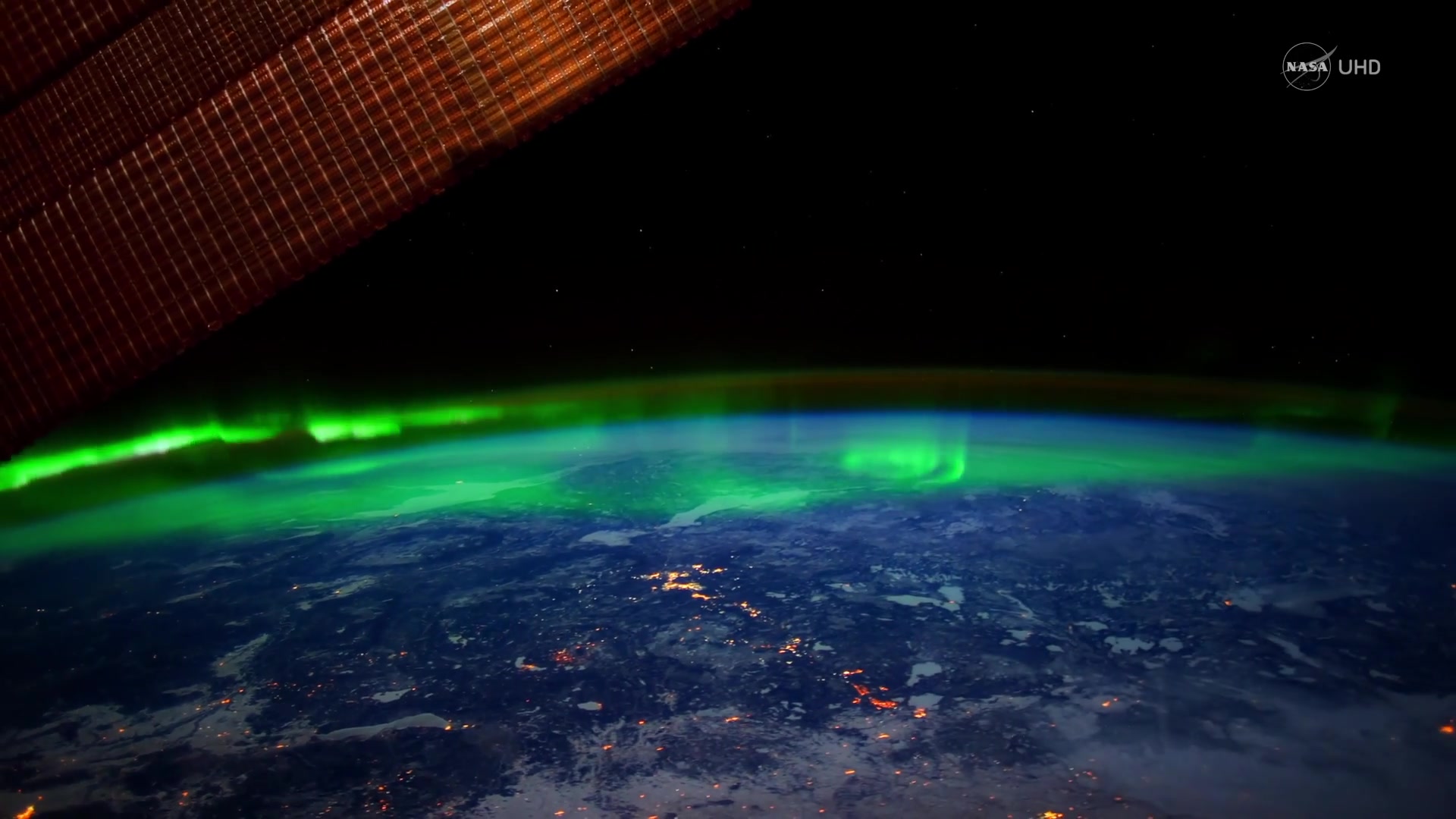 从空间站看极光(nasa)