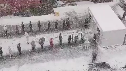It's snowing.