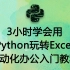 3小时 学会用Python玩转Excel 自动化办公入门教程