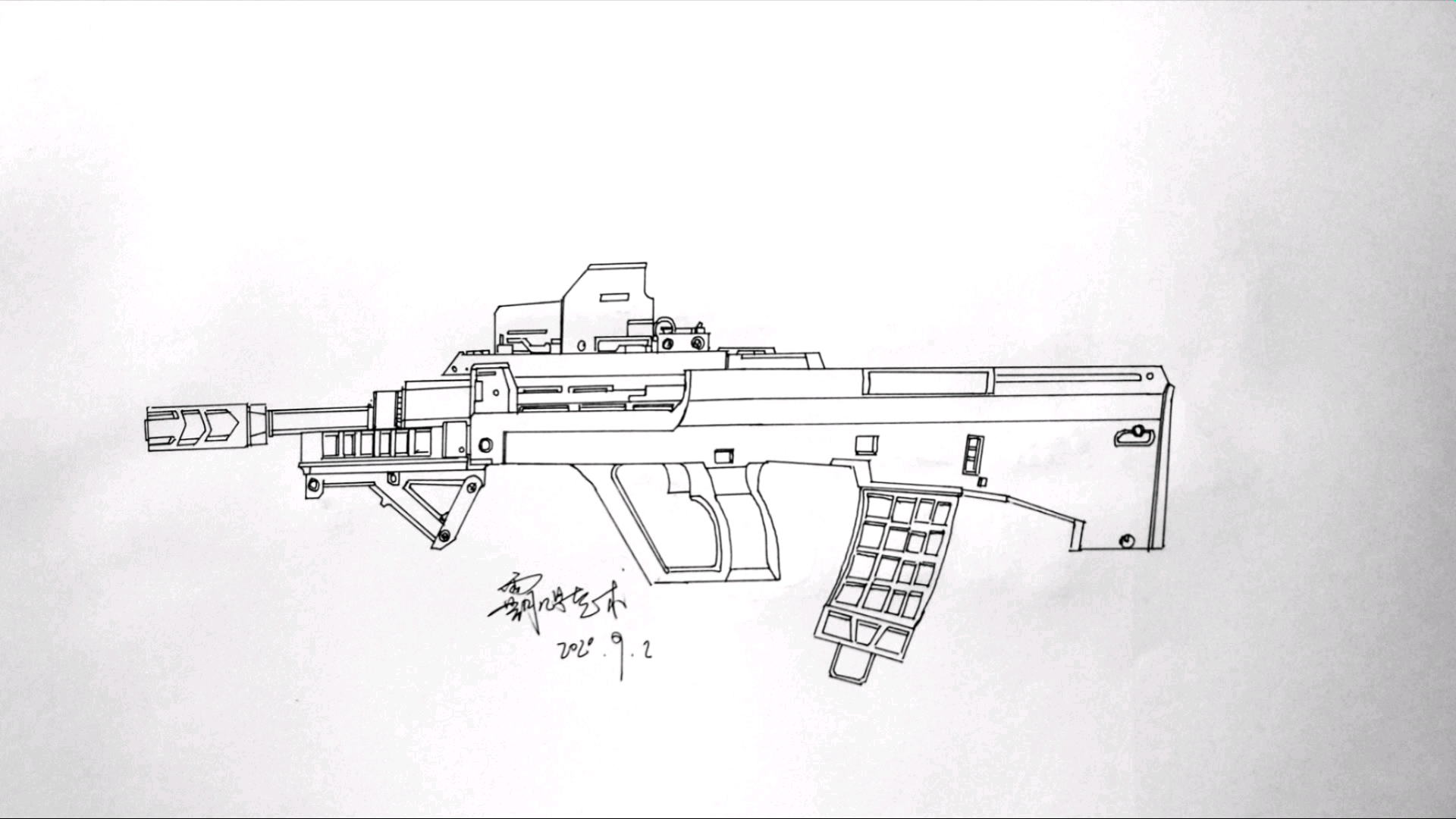 枪--钢笔画|纯艺术|绘画|SHXIN - 原创作品 - 站酷 (ZCOOL)