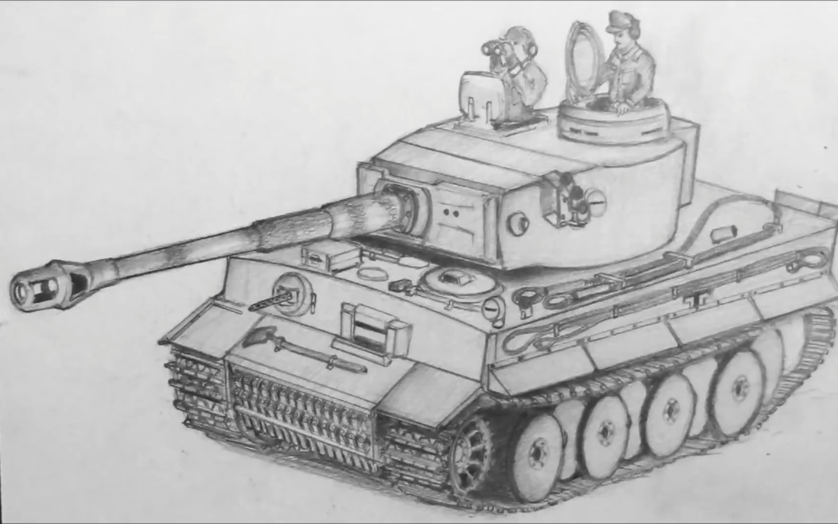 如何画一辆虎式坦克?