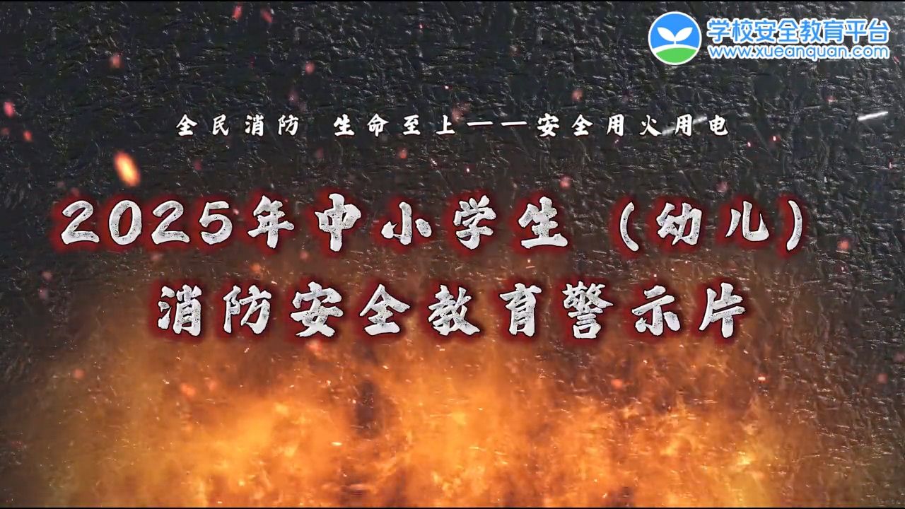 2025年中小学生消防安全教育警示片
