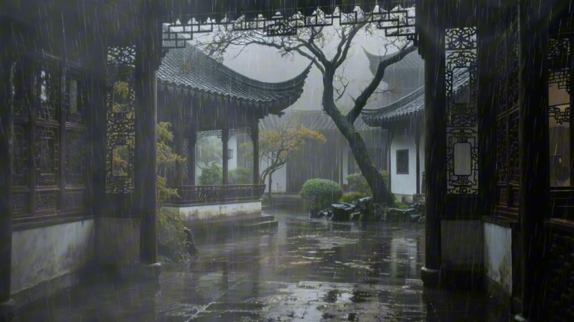 江南雨景、雨声伴你好眠、白噪音雨声治愈系解压