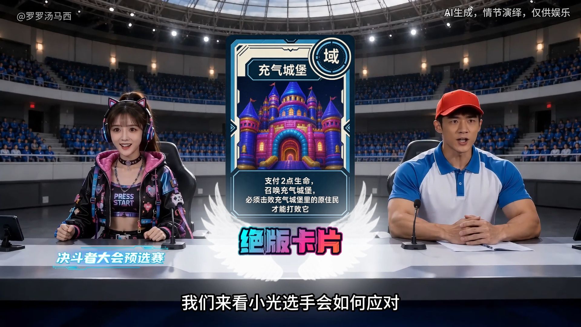 原创ai剧，小学生卡牌决斗，充气城堡大战拉手姐，摸金大战良子！合集8~14集无修版