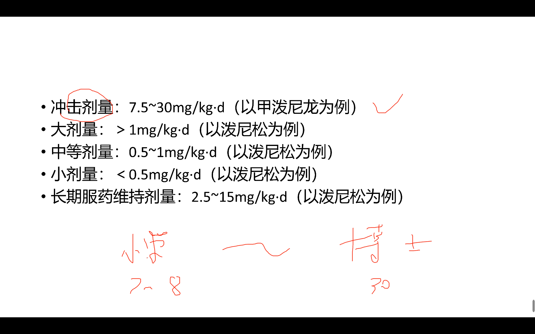 糖皮质激素临床使用剂量技巧学习 冲击剂量 大剂量，激素换算