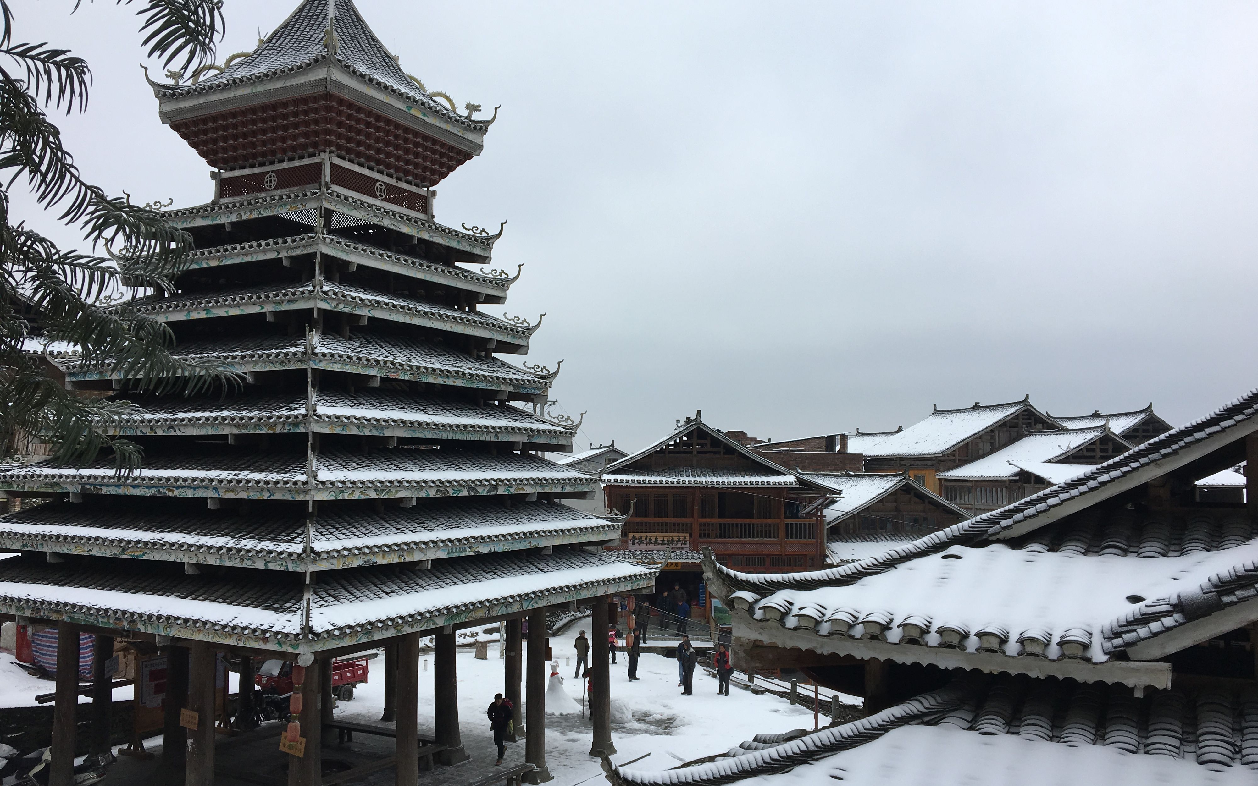 2019年黔东南o冬雪 看侗族醉美肇兴全景
