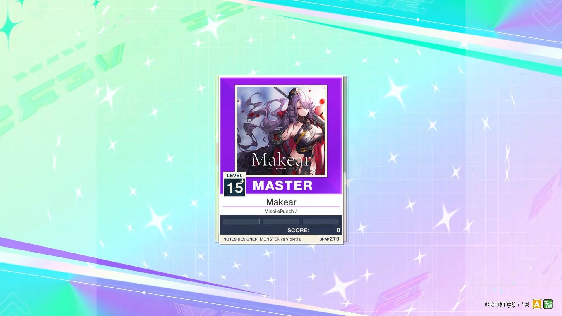 【中二节奏/CHUNITHM】Makear【MASTER15+/流速9.75】谱面确认