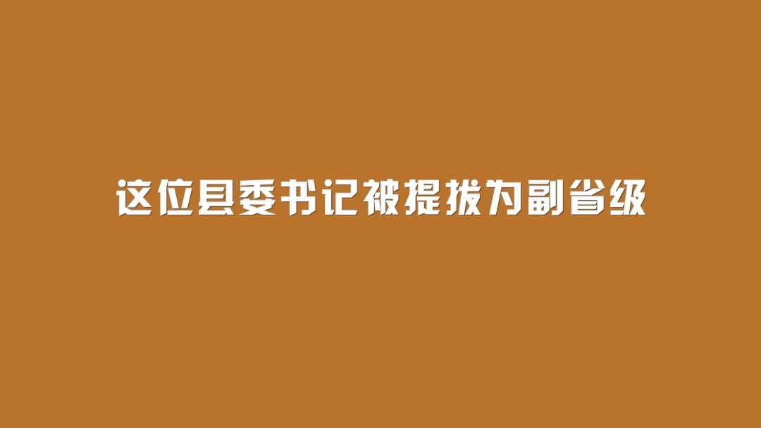 这位县委书记,被提拔为副省级哔哩哔哩bilibili