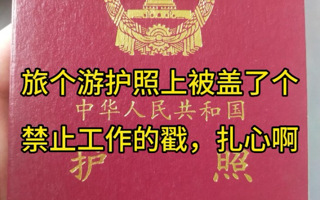 旅个游护照上被盖了个禁止工作的戳，扎心啊！2000年的中国旅游护照，有效期普遍只有一年或两年，跟团游有效，那时候出国旅游换外汇还得去指定银行凭护照兑换