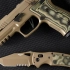 SIG西格绍尔公司美军M17蟒蛇纹迷彩定制款M17战术折刀开箱欣赏