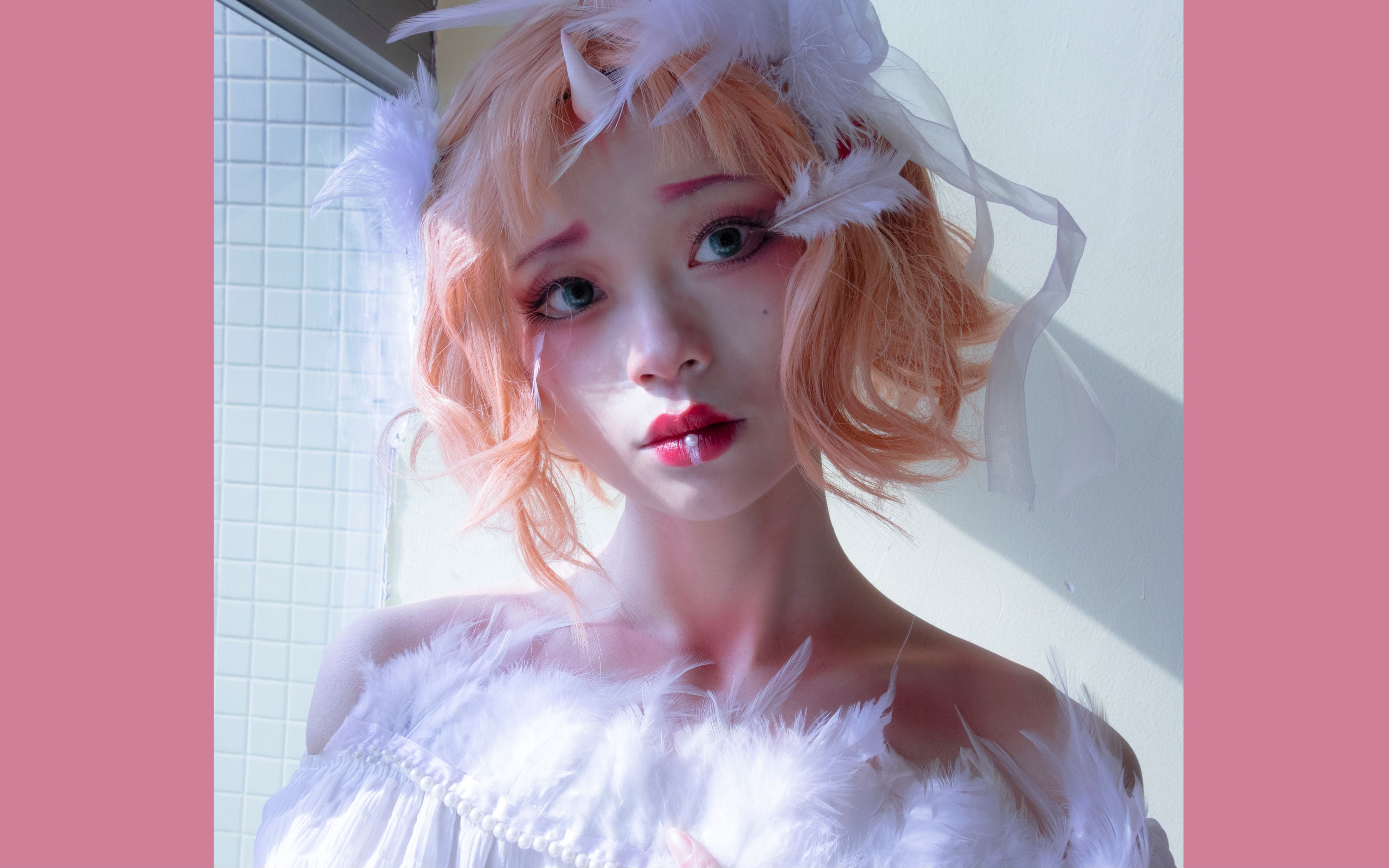 【鲨鱼】粉不拉叽独角兽妆面 要想美先变鬼实践过程哈哈哈