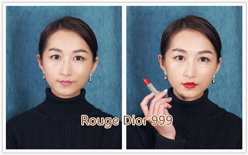dior迪奥口红试色rougedior烈焰蓝金999红missocean