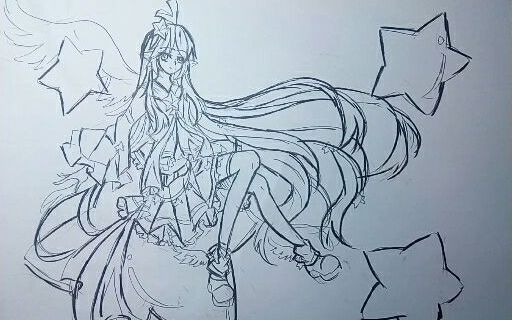 【手绘】星旅计划第一炮,凯莉大佬的线稿哦
