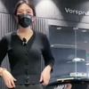 一汽奥迪临沂奥通达小王 多次突出身材特点 故意突出的饱满三角区 黑色勒肉紧身裤 00：26有特点