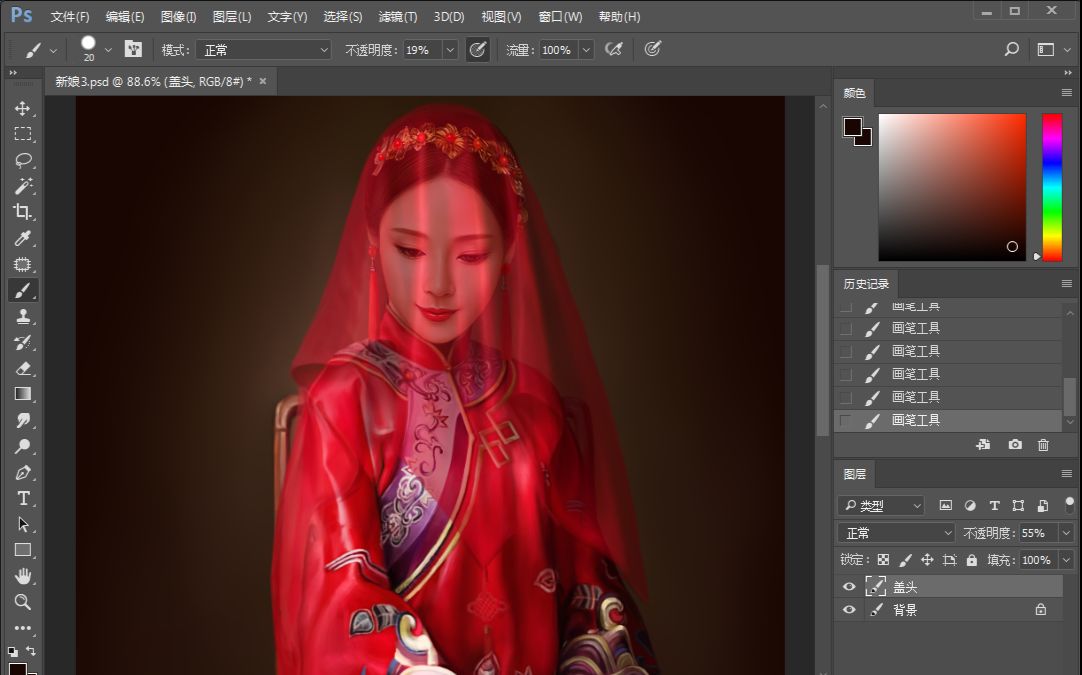 此女只应画中有!她是我见过最美的新娘!