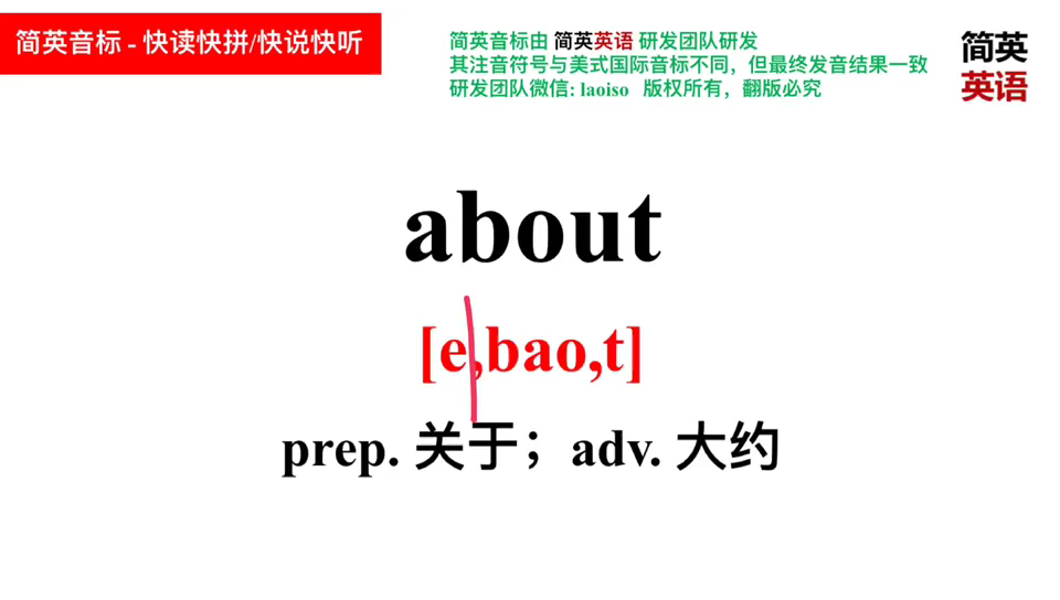 简英英语简英音标about的快速拼读和记忆方式真人朗读