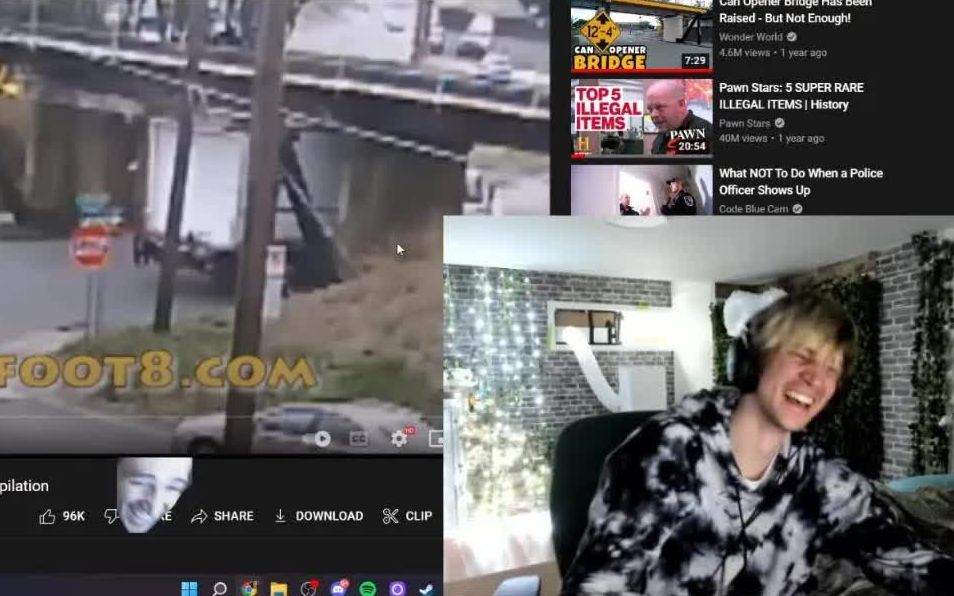 xQc真的要被卡车事故给笑死了