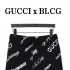 Balenciaga巴黎世家 X Gucci古驰联名 logo弹幕满印短裤