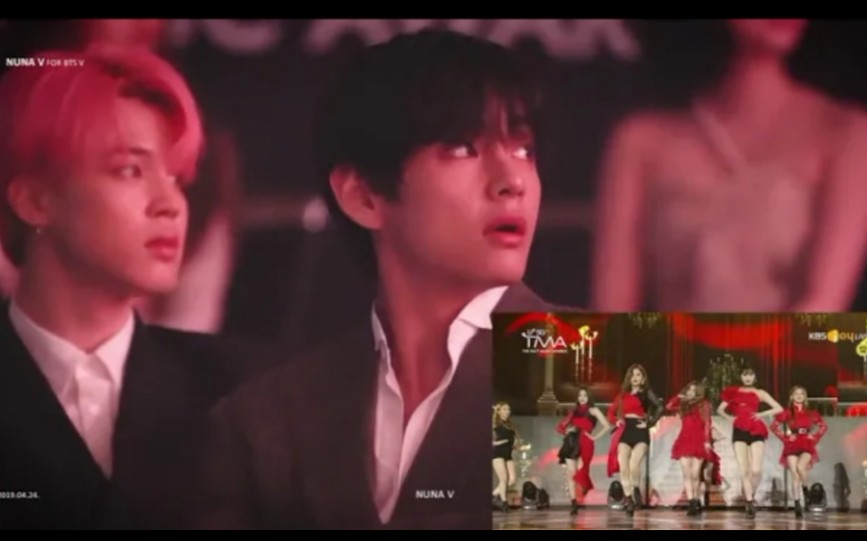 BTS金泰亨朴智旻reaction女娃gidle senorita latata（带小窗）2019TMA_哔哩哔哩