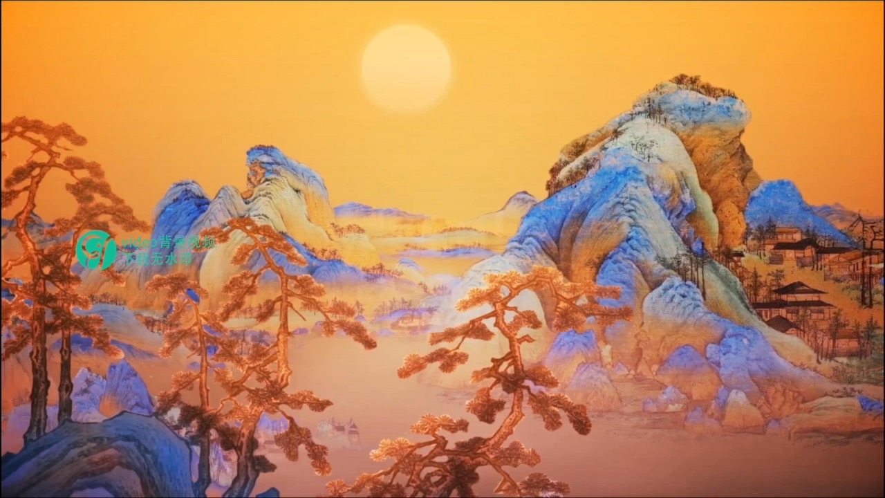 中国风古风大气开场片头字正腔圆舞台led背景视频素材