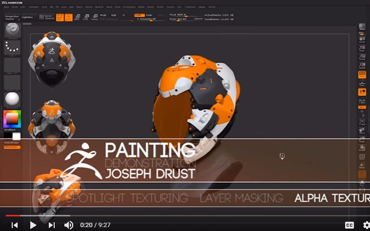 ZBrush 头盔设计模型师Joseph Drust (41P,每P为不同知识点,可单独分p看)哔哩哔哩 (゜゜)つロ 干杯~bilibili