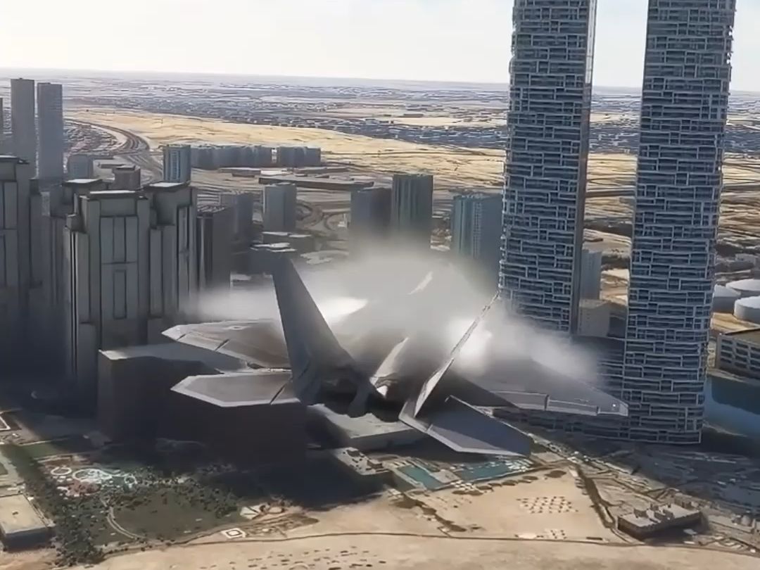 测试哪架飞机能顺利从迪拜酒店中间穿过