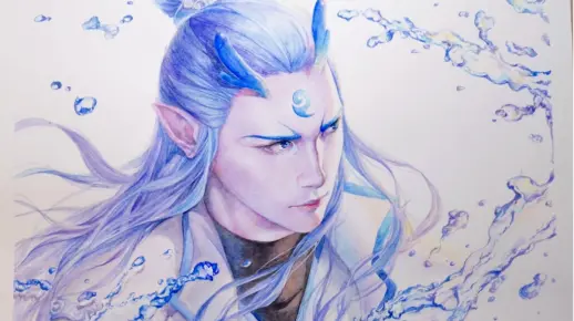 【水彩】【同人】【哪吒】画一个敖丙