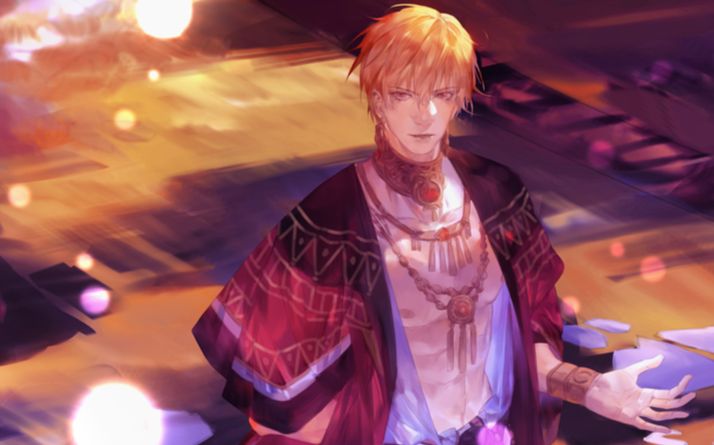 【fgo】caster吉尔伽美什 召唤·灵基再临·myroom·羁绊语音集
