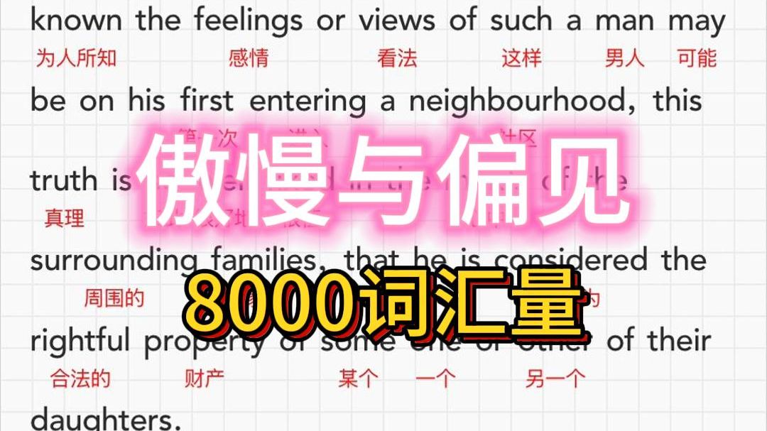 中英对照｜傲慢与偏见｜第一章