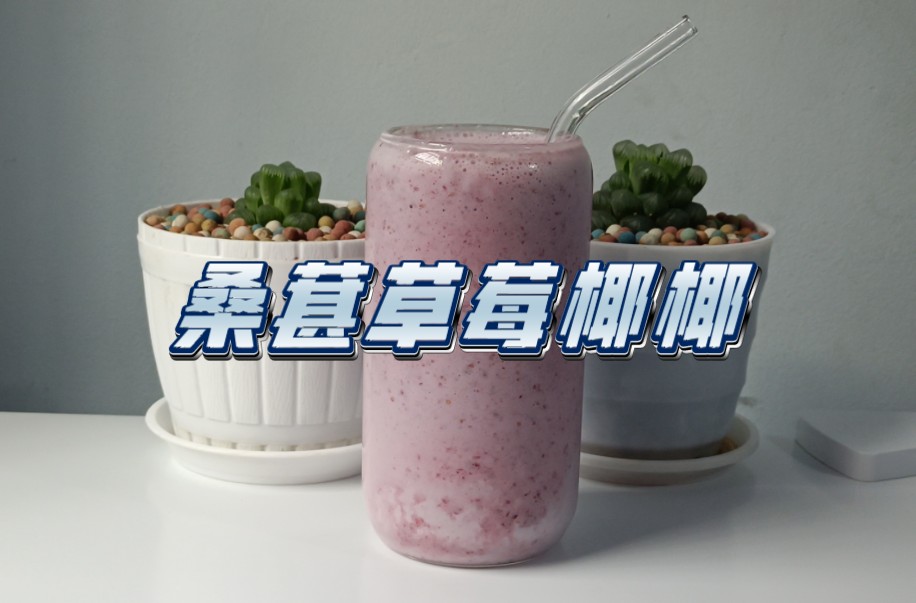 【自制饮品系列】桑葚草莓椰椰｜桑葚+草莓冰糖葫芦+厚椰乳