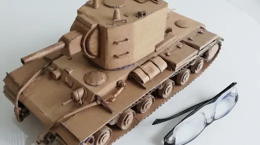 纯手工纸箱版坦克模型