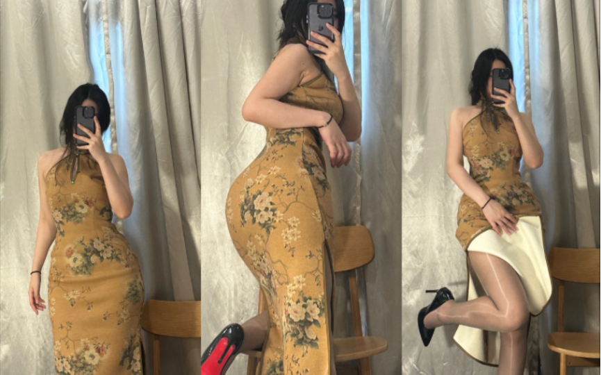 Wear diary - the second time to wear cheongsam, this time there is more like aunts?