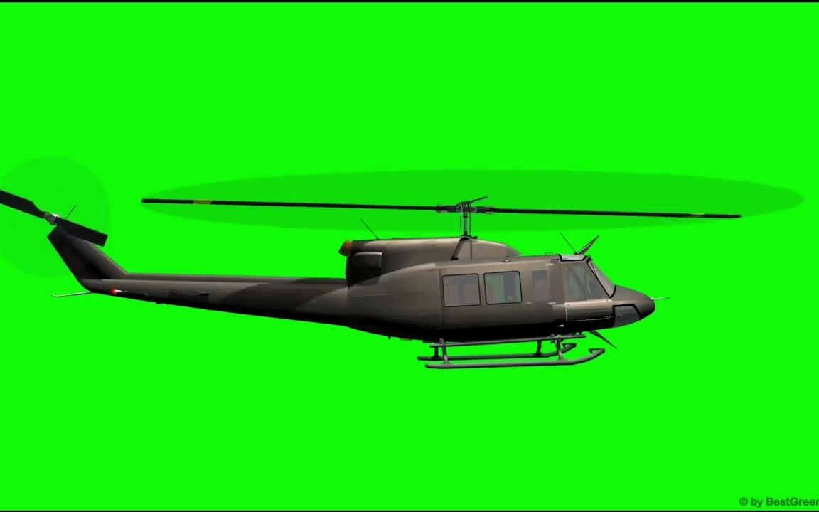 【绿幕素材】4K 武直-直升机 多个角度绿幕视频素材 无水印！