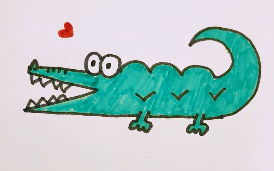 【简笔画】小鳄鱼