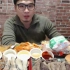 【韩国吃播】【吧唧嘴】豪放派吃播Donkey吃汉堡、辣年糕、芝士条面包条、血肠