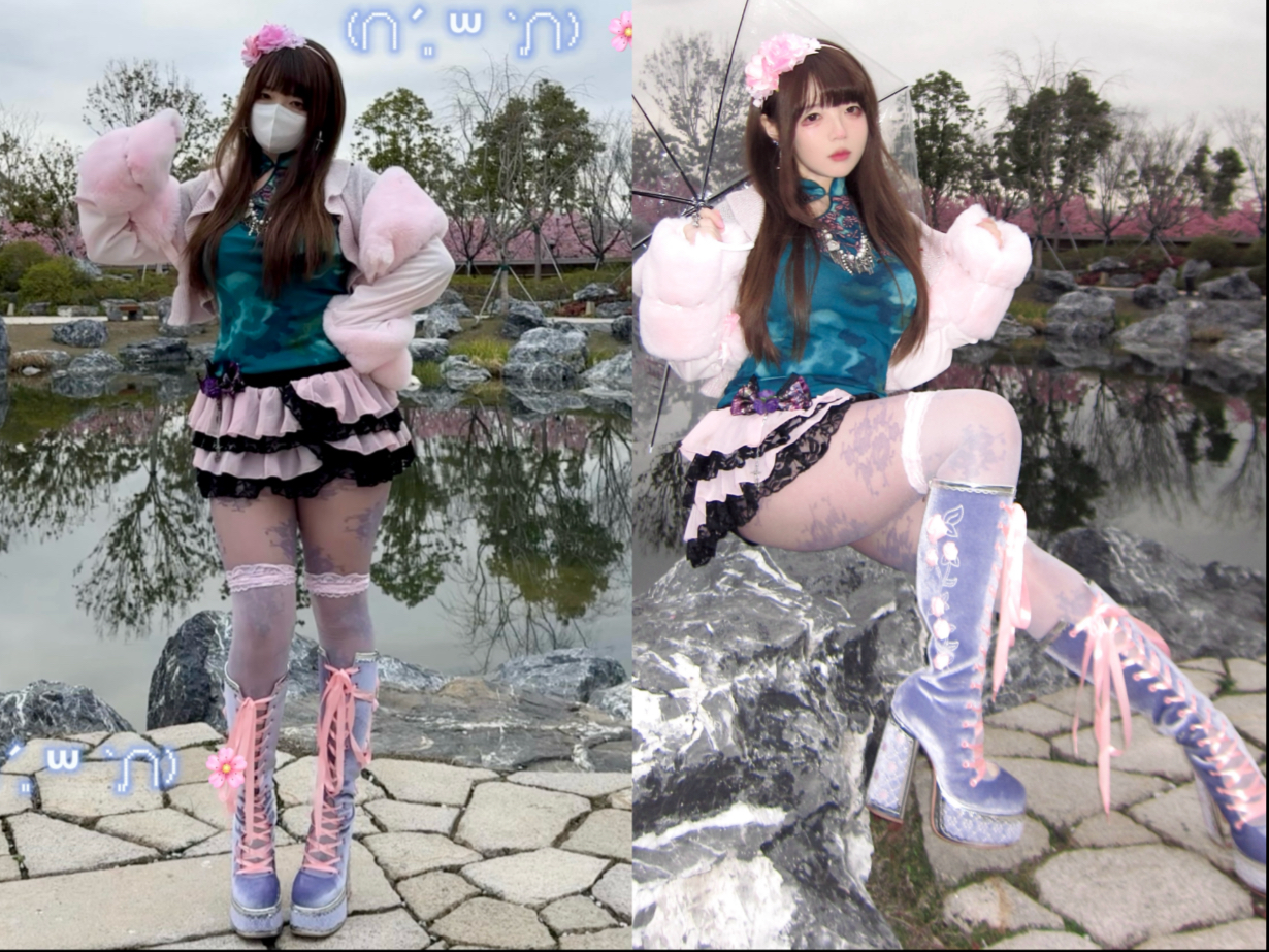 ♡ Chubby dolls dancing cosplay-style at Sakura Park—it’s a blast!