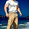 泳衣飞扑到男孩身上