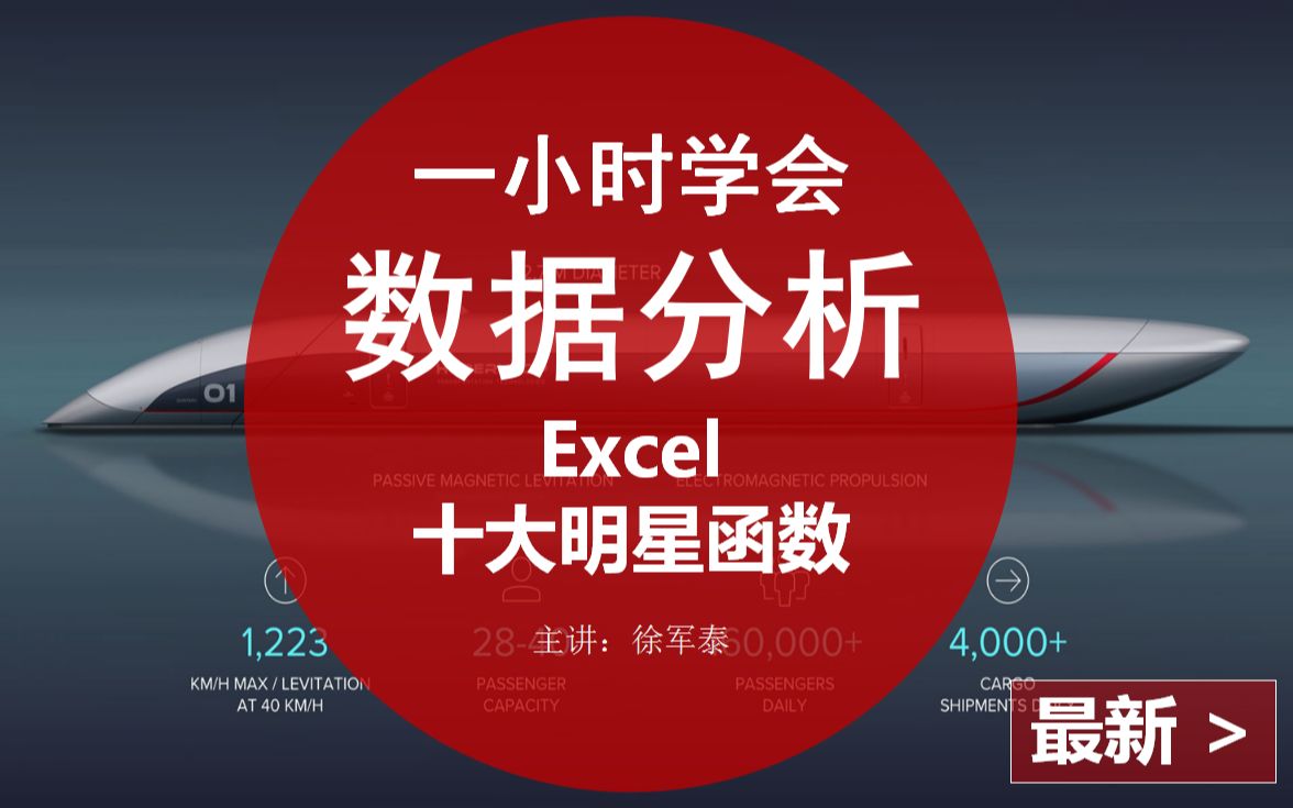 【视频】徐军泰零基础1小时学会Excel数据分析——10个高频场景及Excel函数应用办公技巧哔哩哔哩bilibili