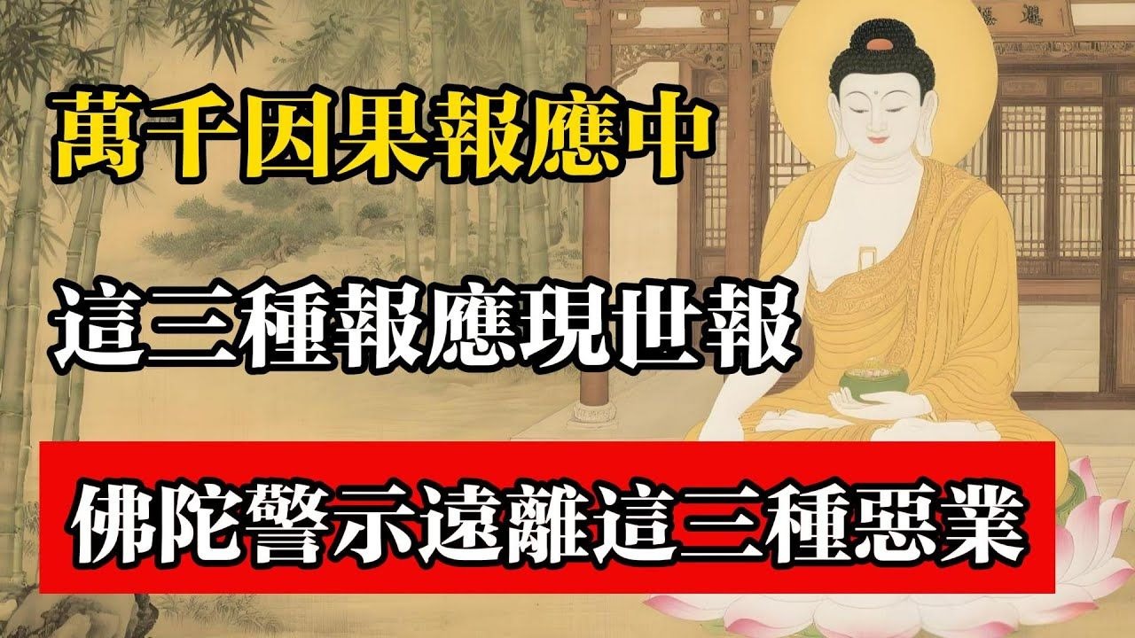 萬千因果報應中，這三種報應現世報，佛陀警示遠離這三種惡業。#佛教 #佛法 #佛教玄學 #佛教智慧 #佛學知識 #佛學智慧 #修心修行 #佛教文化 #禪悟人生 #