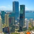 迈阿密市中心——布里克尔（Brickell Downtown Miami）CBD，熠熠生辉的商务楼和豪华公寓俯瞰着比斯坎