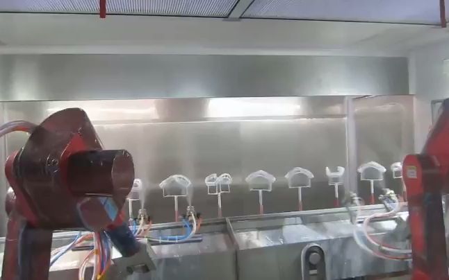 国产的自动喷涂机器人品牌，荣德机器人展示视频