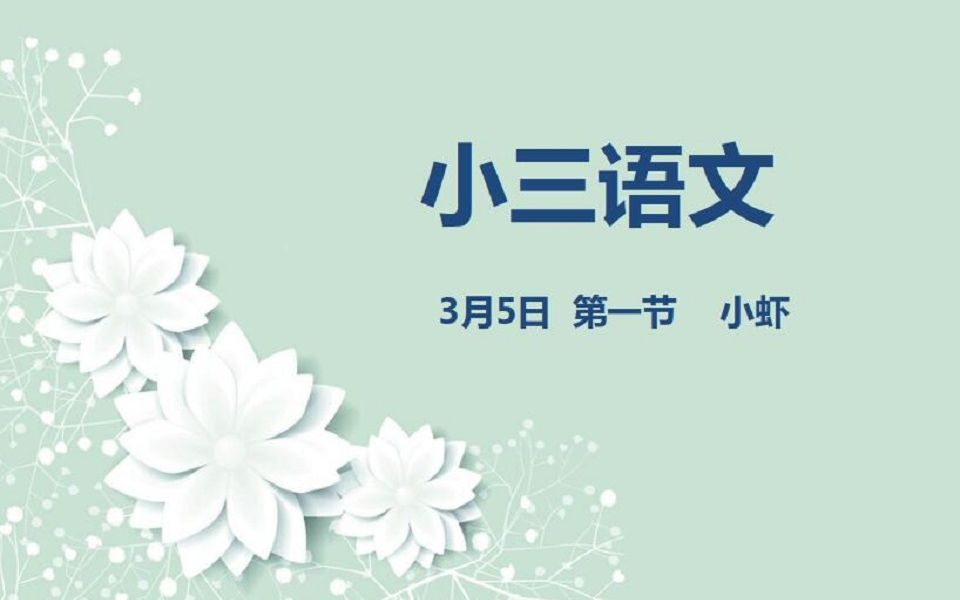 小三语文0305 第一节 小虾哔哩哔哩 (゜゜)つロ 干杯~bilibili