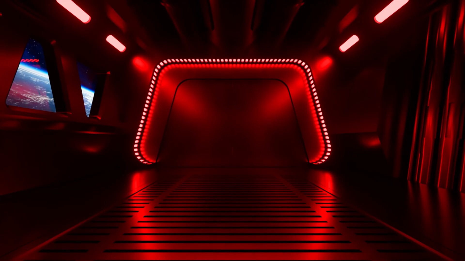 【舞台背景】56- 红色工厂暗房隧道动态循环视频背景❤️ 浪漫梦幻舞蹈晚会年会循环动画