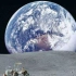 从月球看地球升起，太美了